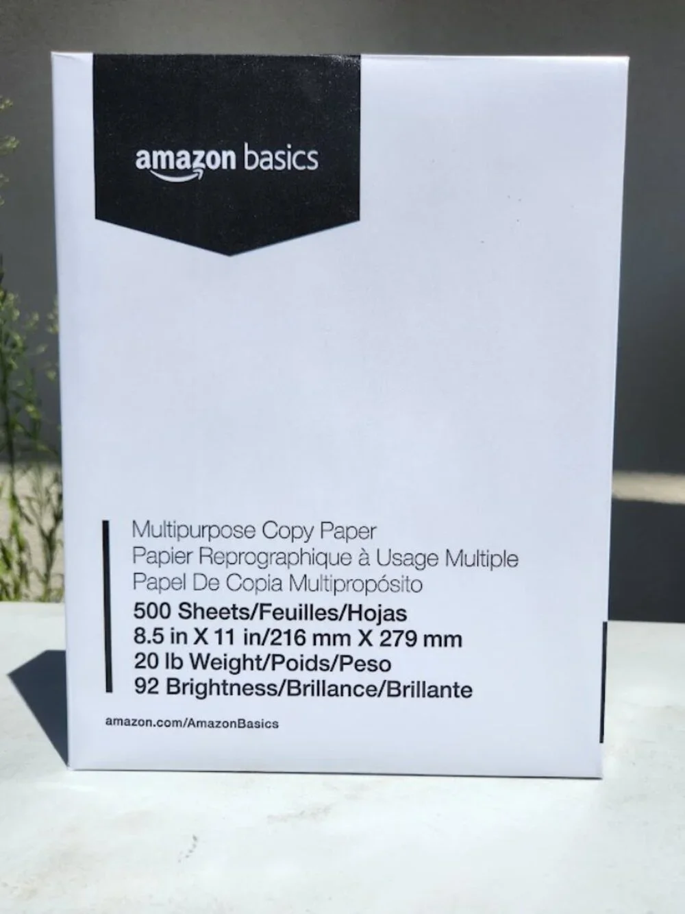 New Ream 500 Sheets Amazon Office Print Copy Printer Paper 8.5x11 Inch Letter Si